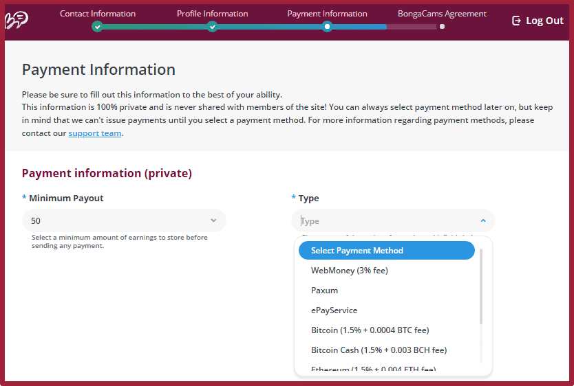 Payment information